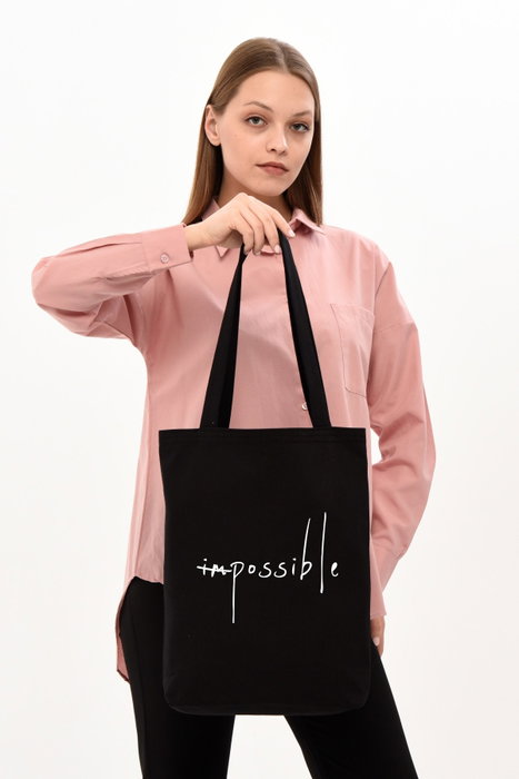 Zoozie Bags 1508 Bolso Tote de Algodón Negro 35 x 40 x 8 cm